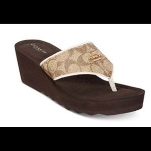 coach jaden wedge flip flops